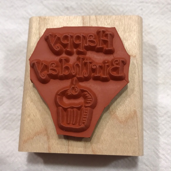 Happy Birthday Rubber Stamp - Picture 2 of 2